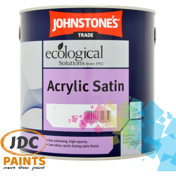 JOHNSTONES Trade Acrylic Satin Brilliant White MIXED COLOUR JDC