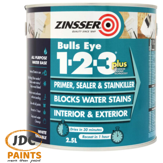 ZINSSER BULLS EYE 123 PLUS MULTI SURFACE PRIMER SEALER PAINT