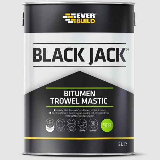 Everbuild Black Jack 903 Bitumen Trowel Mastic Black