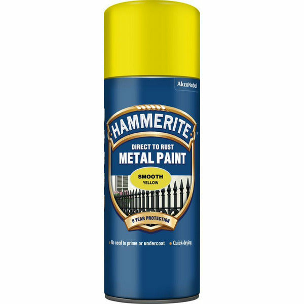HAMMERITE SMOOTH DIRECT TO RUST METAL SPRAY PAINT VARIOUS COLOURS 400ML