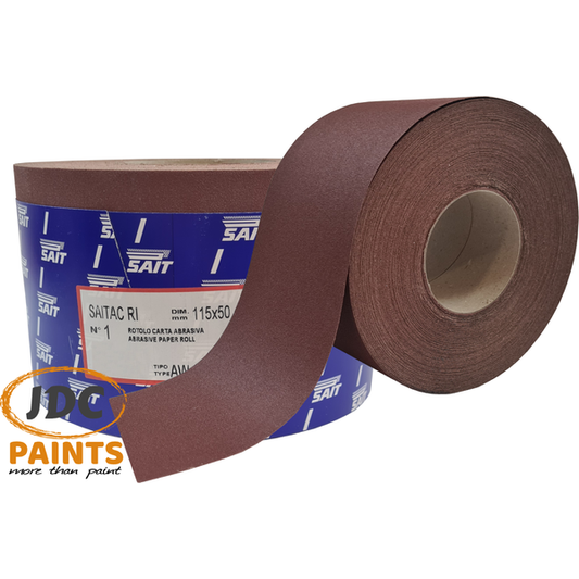SAIT ABRASIVE RED OXIDE SANDPAPER 50M SANDING ROLL VARIOUS GRITS