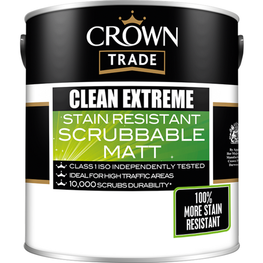 Crown Trade Clean Extreme Stain Resistant Scrubbable Matt