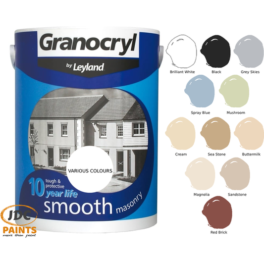 LEYLAND GRANOCRYL SMOOTH MASONRY PAINT - VARIOUS COLOURS & SIZES