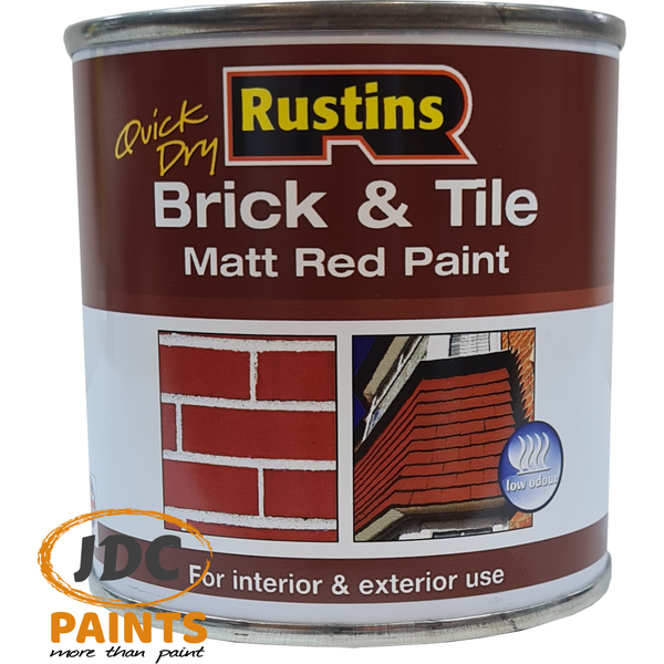 RUSTINS QUICK DRY INTERIOR AND EXTERIOR BRICK & TILE MATT RED VARIOUS SIZES