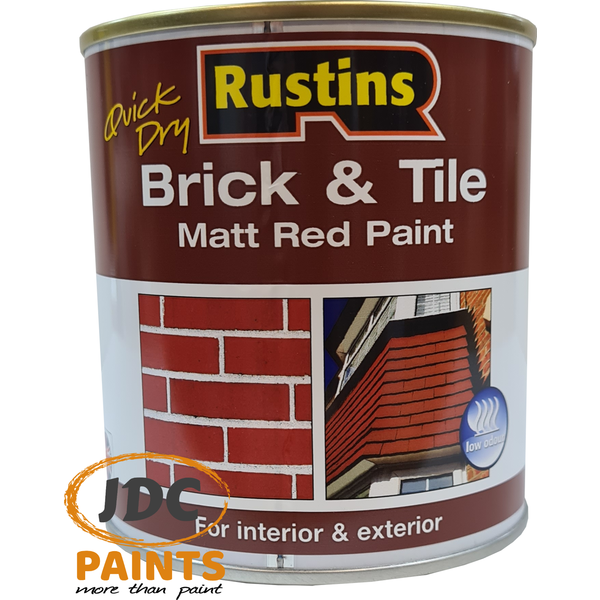 RUSTINS QUICK DRY INTERIOR AND EXTERIOR BRICK & TILE MATT RED VARIOUS SIZES