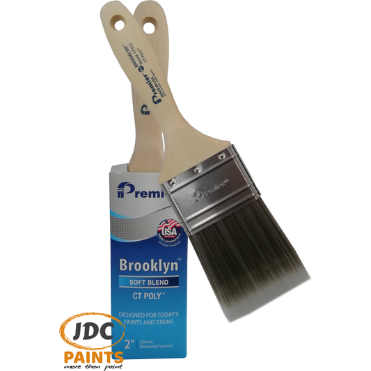 PREMIER HAND CRAFTED FLAT PAINT BRUSH USA BROOKLYN SOFT BLEND POLYESTER 2INCH