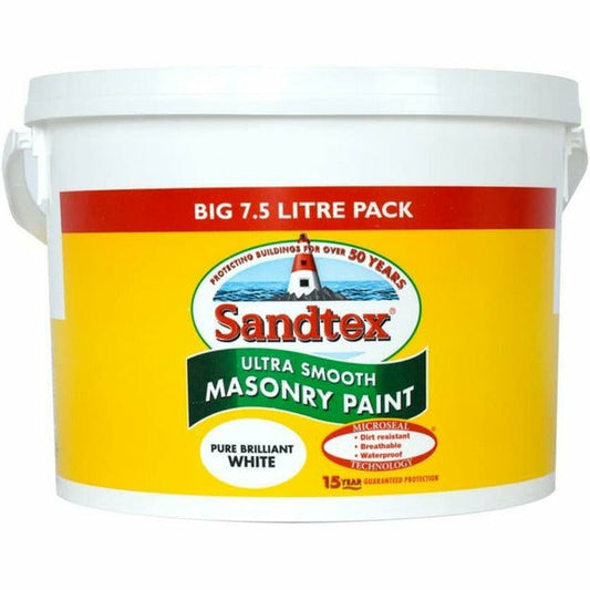 Sandtex Ultra Smooth Masonry Paint Brilliant White 7.5L