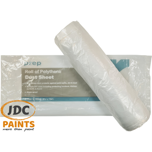 PLASTIC DUST SHEET ROLL 2M X 50M ( 6.5FT X 164FT ) SINGLE PACK