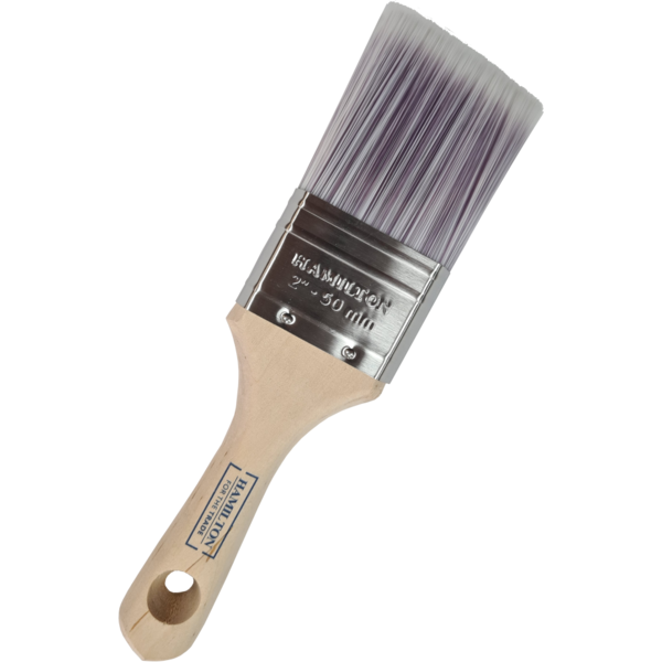 HAMILTON FOR THE TRADE SHORT HANDLE CUTTING-IN SYNTHETIC BRUSH ANGLED 2INCH