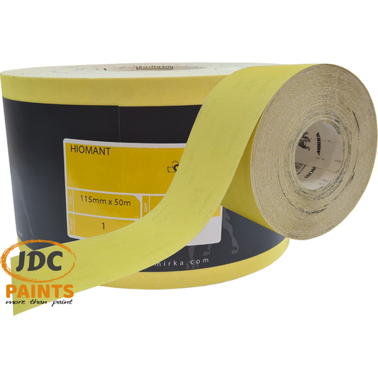 MIRKA HIOMANT ABRASIVE YELLOW OXIDE SANDPAPER 50M SANDING ROLL VARIOUS GRITS