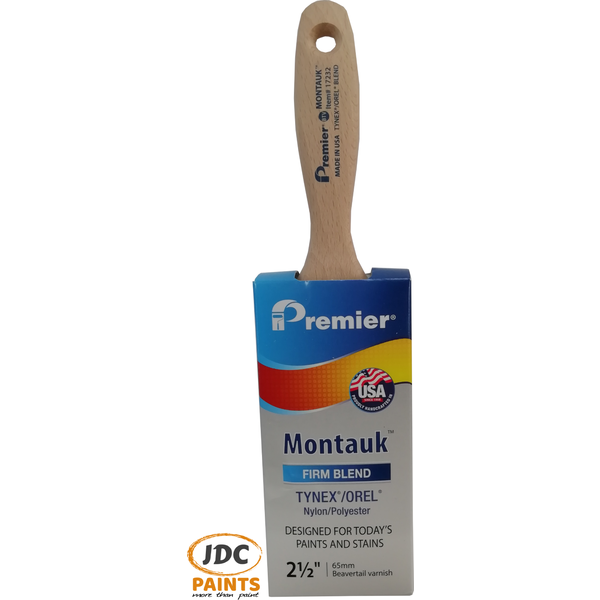 PREMIER HAND CRAFTED PAINT BRUSH USA MONTAUK FIRM BLEND POLYESTER 2.5INCH