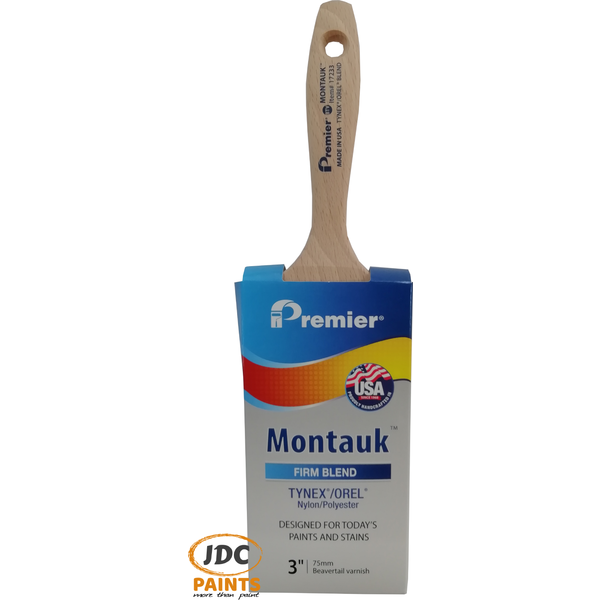 PREMIER HAND CRAFTED PAINT BRUSH USA MONTAUK FIRM BLEND POLYESTER 3INCH