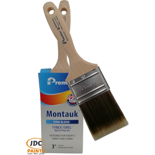 PREMIER HAND CRAFTED PAINT BRUSH USA MONTAUK FIRM BLEND POLYESTER 3INCH