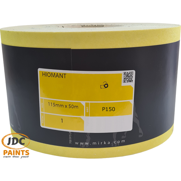 MIRKA HIOMANT ABRASIVE YELLOW OXIDE SANDPAPER 50M SANDING ROLL VARIOUS GRITS