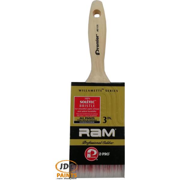 PREMIER FLAT PAINT BRUSH USA RAM SOFT BLEND SOLETEC 3INCH