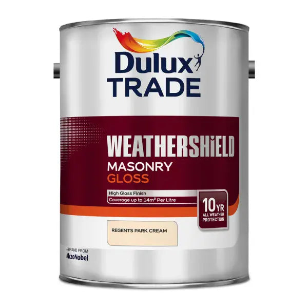 Dulux Trade Weathershield Masonry Gloss 5L Regent's Park Cream tin