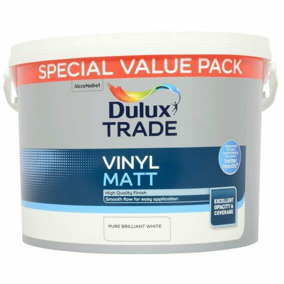 Dulux Trade Vinyl Matt Brilliant White 7.5L