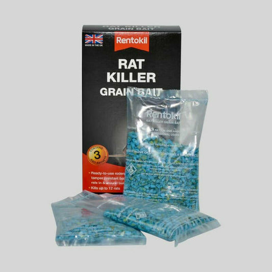 RENTOKIL RAT KILLER GRAIN BAIT 3 x 150g