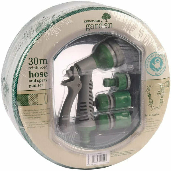 Kingfisher Garden Hose And Spray Gun Set 30MTR