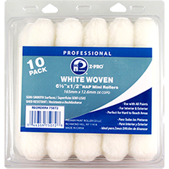 Premier White Woven 4Inch Sleeve Pk2 3/8 Nap