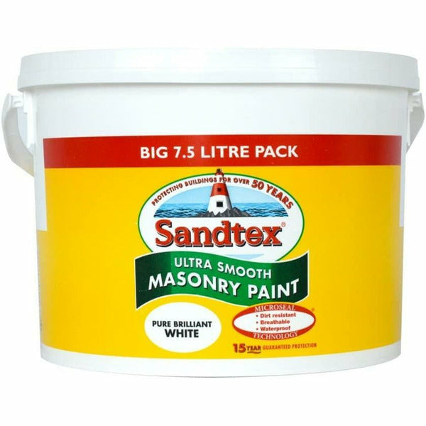 Sandtex Ultra Smooth Masonry Paint Brilliant White 7.5L