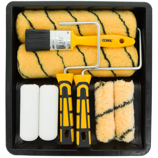 CORAL MAX COAT DECORATING ROLLER SET WITH HEADLOCK FRAME 10PC