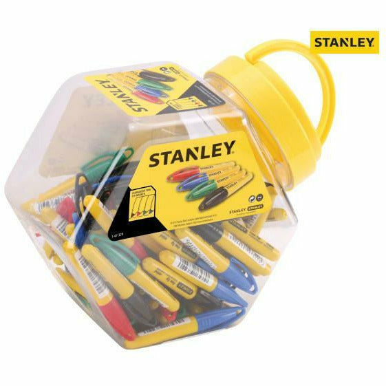 STANLEY MINI FINE TIP MARKER MIXED COLOURS (TUB 72)