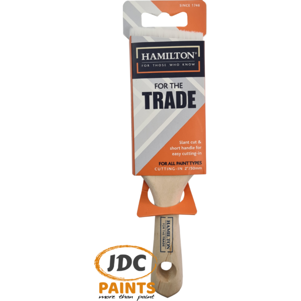 HAMILTON FOR THE TRADE SHORT HANDLE CUTTING-IN SYNTHETIC BRUSH ANGLED 2INCH