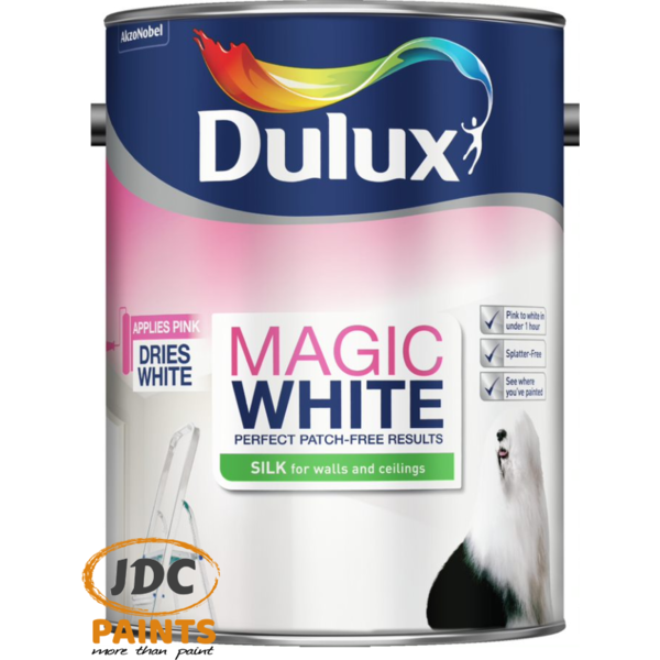 DULUX MAGIC WHITE WALL AND CEILING PAINT SILK 5L