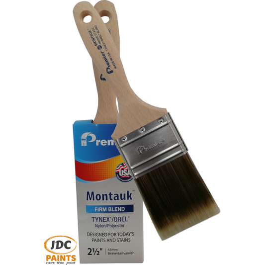 PREMIER HAND CRAFTED PAINT BRUSH USA MONTAUK FIRM BLEND POLYESTER 2.5INCH