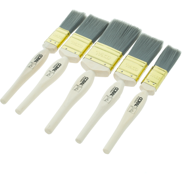 CORAL PRECISION SYNTHETIC PAINT BRUSH SET 5PC